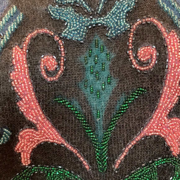 Vintage Italian mohair beaded turtleneck sweater m - Picture 2 of 12